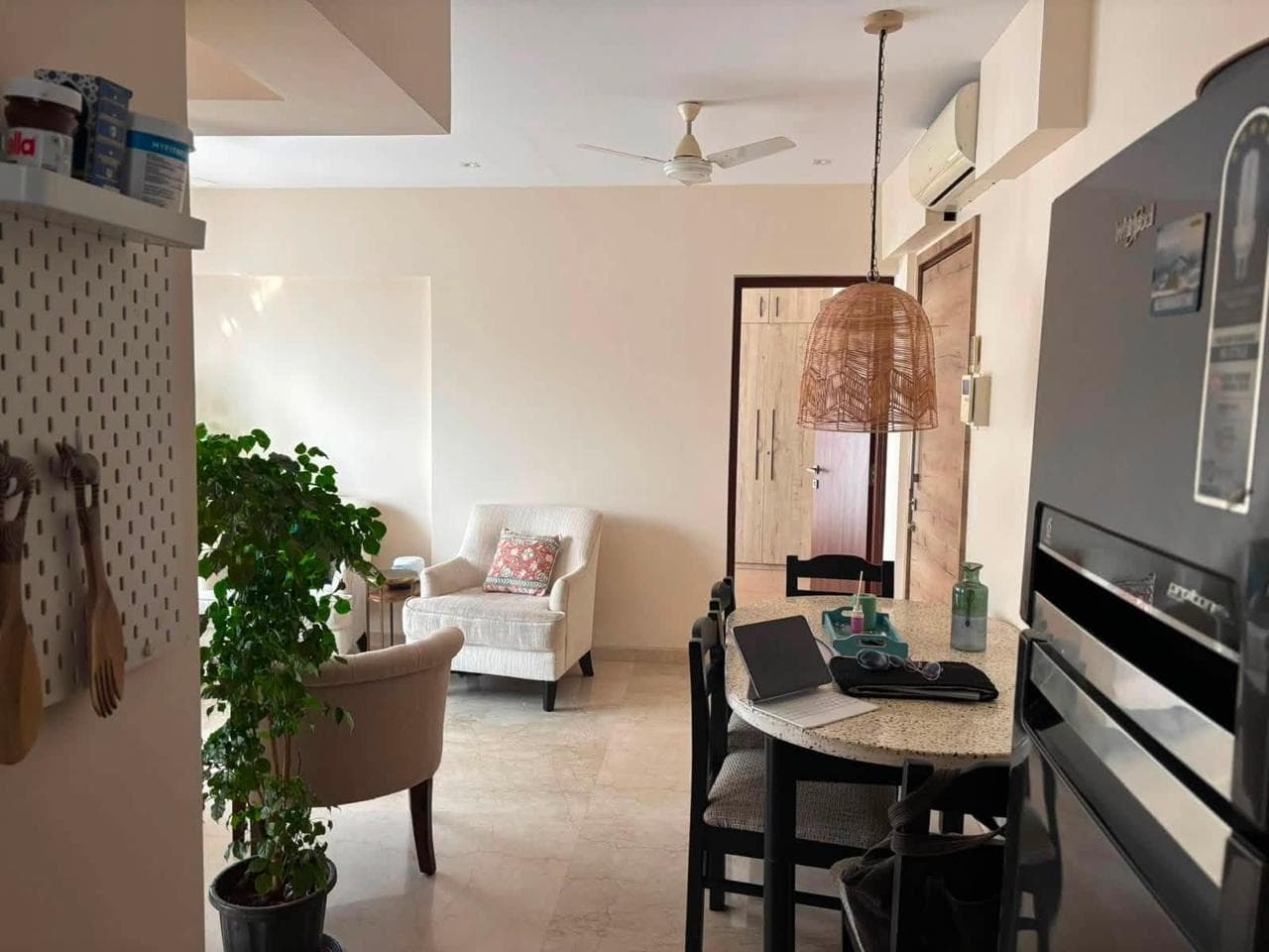 Apartment living and dining area